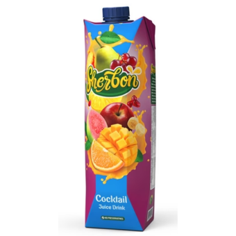 SHERBON MIXED FRUIT COCKTAIL JUICE DRINK 1LTR